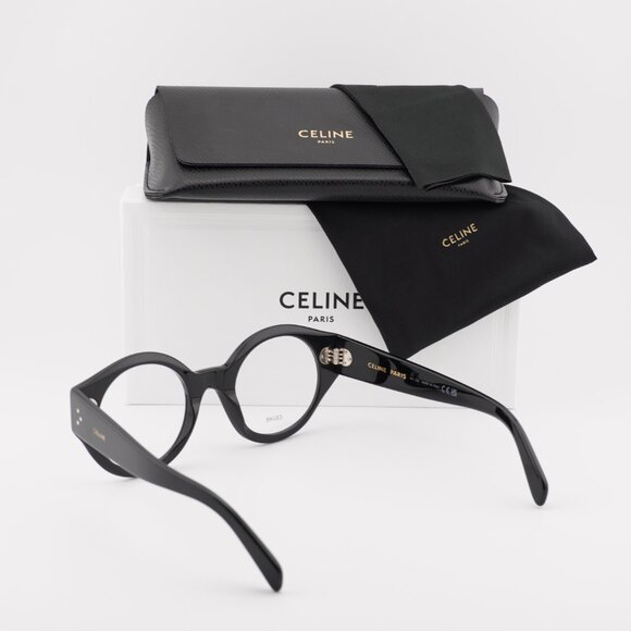 Celine CL50123I 001 Round Eyeglasses 48mm – Shiny black - Picture 10 of 10